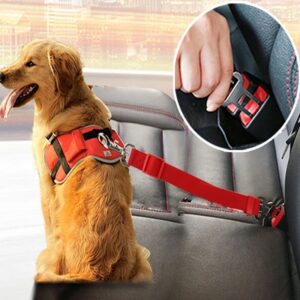 Adjustable Dog & Cat Car Seat Belt Safety Harness Clip for Vehicles