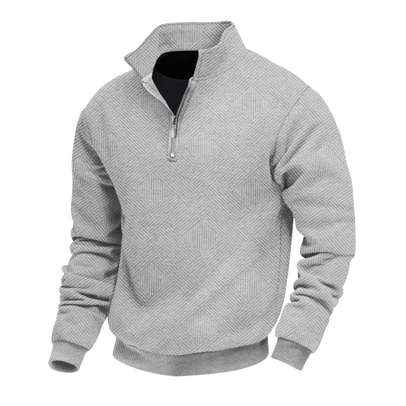 Lapel Zipper Men's Loose-fitting Casual Pullover - Image 8