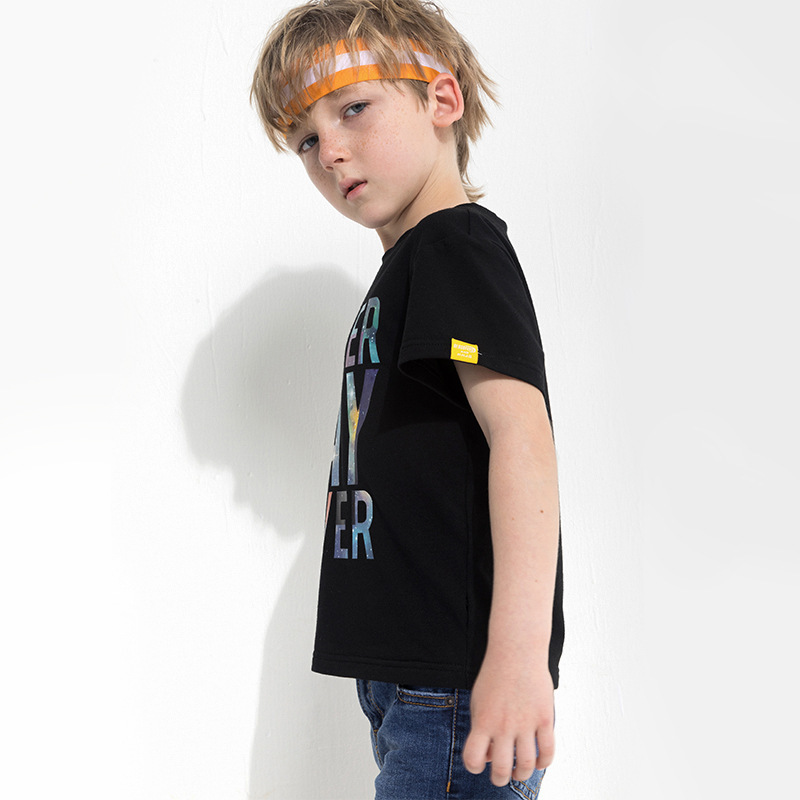 Kids Letter Print T-Shirt — Soft Cotton Casual Short Sleeve - Image 3