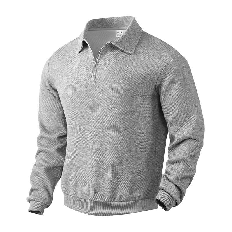 Lapel Zipper Men's Loose-fitting Casual Pullover - Image 7