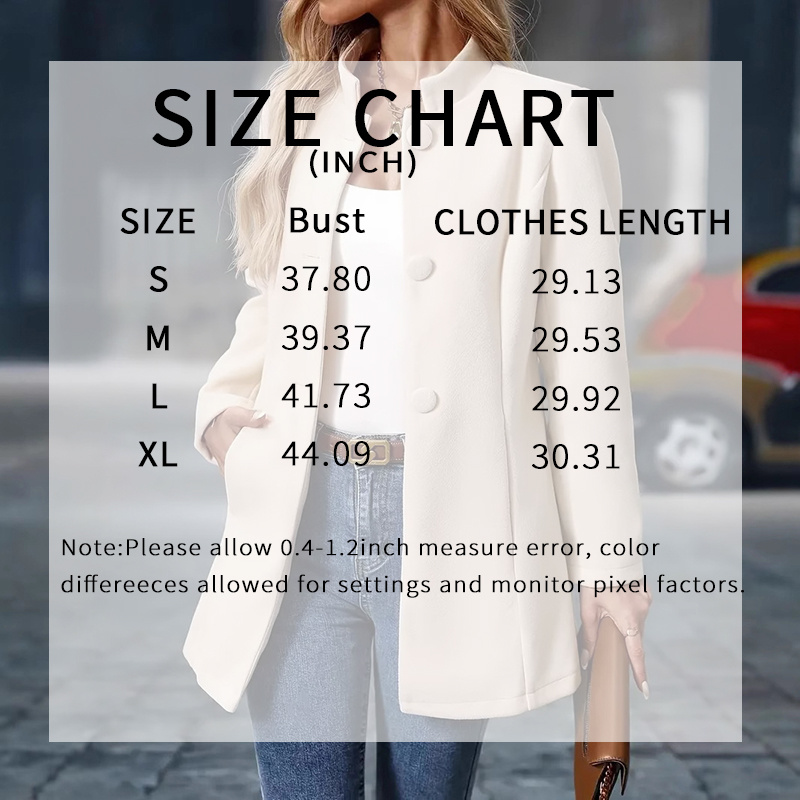 Womens Elegant Single Breasted Coat Long Sleeve Mid Winter Overcoat Work Office Coats - Image 4