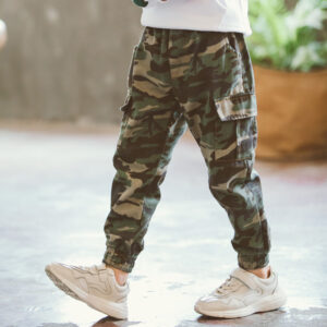 Boys’ Camo Cargo Trousers — Durable Outdoor Sports Wear