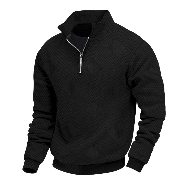 Lapel Zipper Men's Loose-fitting Casual Pullover - Image 10