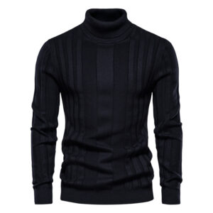 Men's Turtleneck Sweater Casual Knit Solid Color Pullover