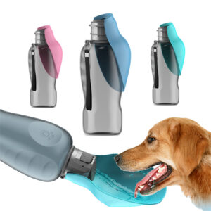 800ml Portable Dog Water Bottle – Leakproof Pet Drinking Bottle with Foldable Bowl