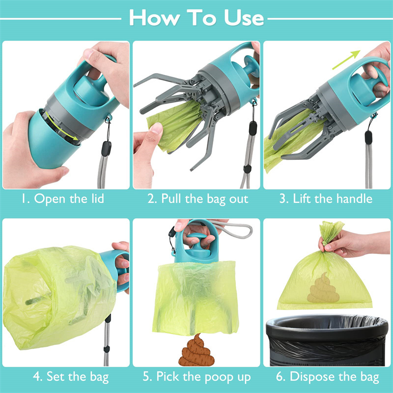 Portable Lightweight Dog Pooper Scooper with Built-in Poop Bag Dispenser - Image 4