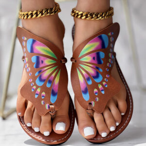 Butterfly Print Women’s Flip Flops – Comfortable Casual Beach & Summer Sandals